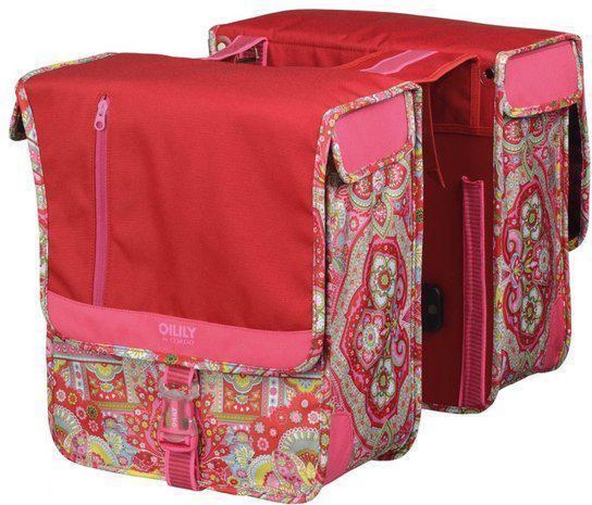 "Cordo Oilily - Dubbele Fietstas - 16.5 l - Rood;Roze"