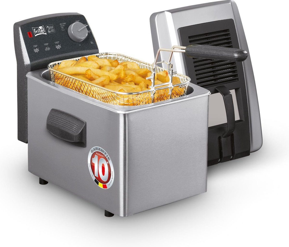 friteuse Turbo 3L inox met filterdeksel