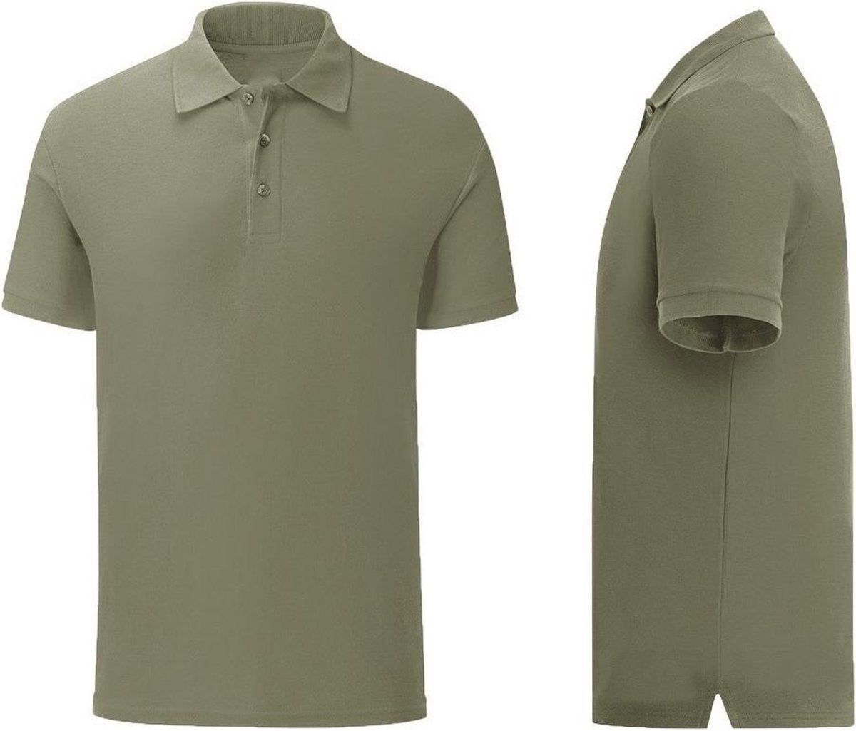 Senvi - Fit Polo - Getailleerd - Maat S - Kleur Olive - (Zacht aanvoelend)