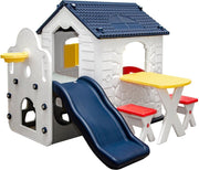 Kinderspeelhuisje met Glijbaan1 Jaar Kinder Tuinhuisje Binnen Kunststof