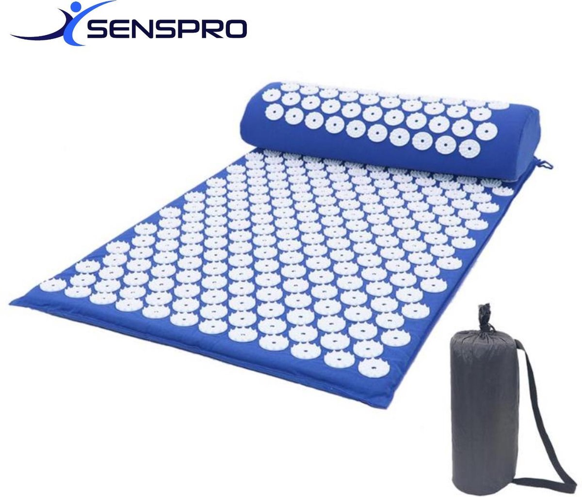 Acupressuur mat met kussen  -  Drukpunten Massage mat - Spijkermat
