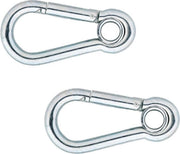 14x stuks karabijnhaak / karabijnhaken verzinkt staal 5 cm - met kous - snaphooks/ carabiners