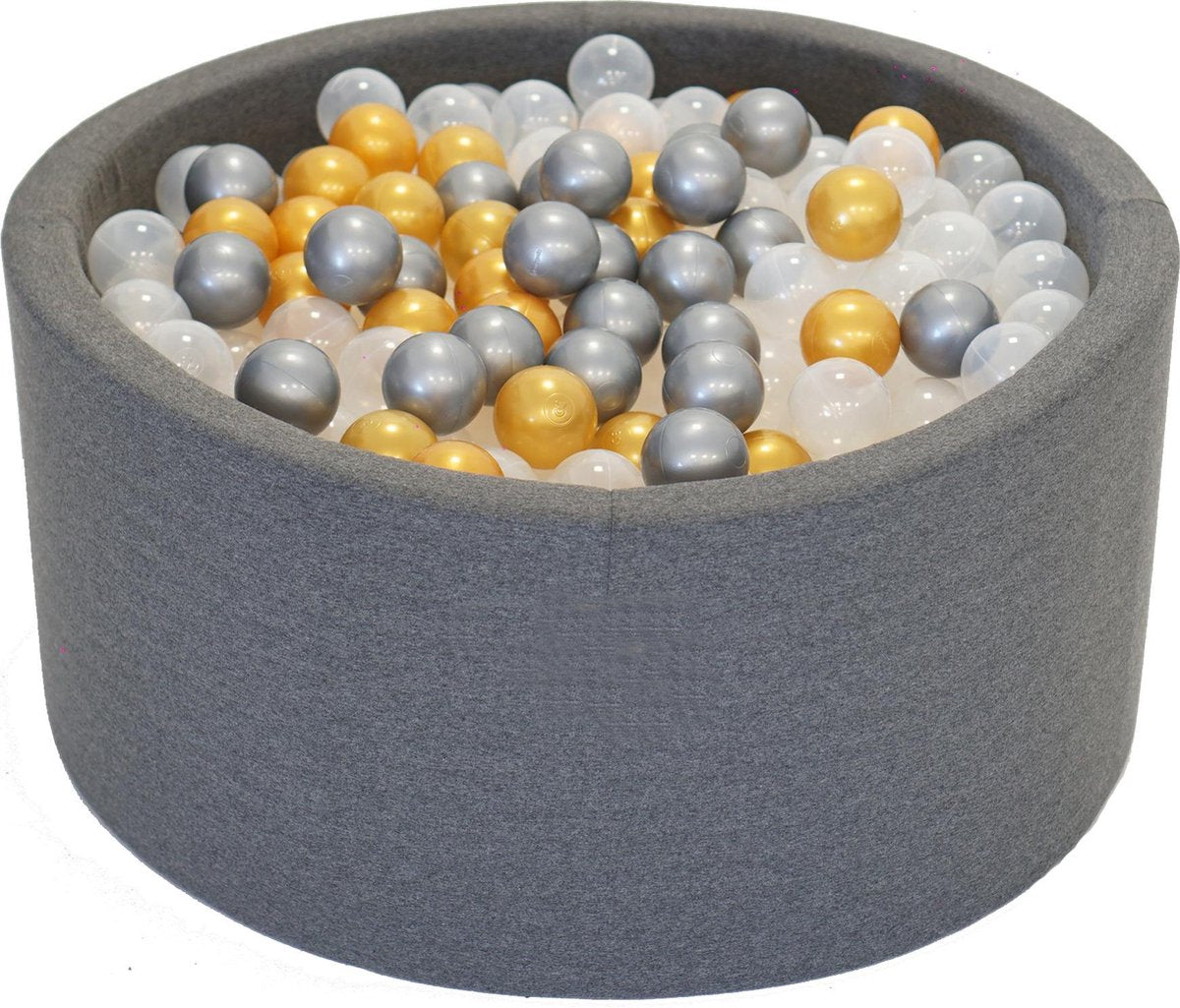 Ballenbak Donker grijs 90x40 met 250 ballen Transparant