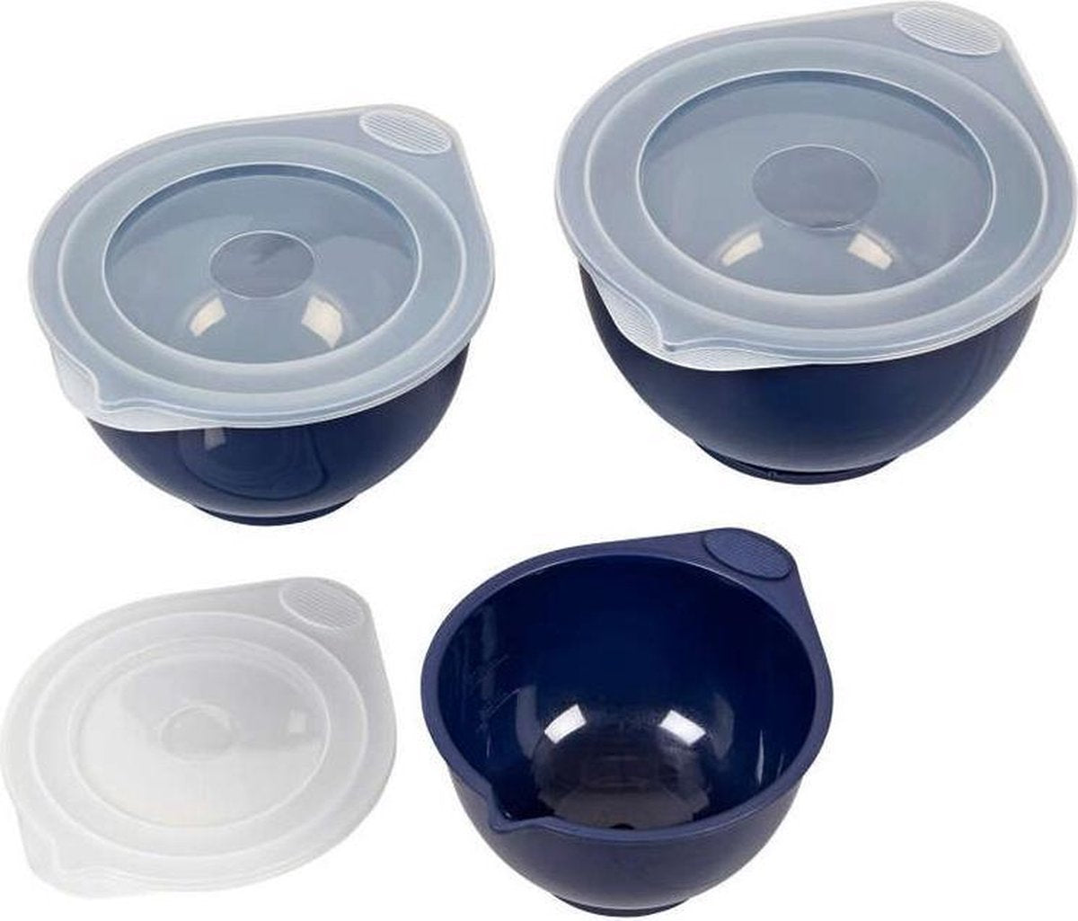 Wilton - Beslagkom - Afsluitbaar met deksel - Marineblauw - set/3 - 0