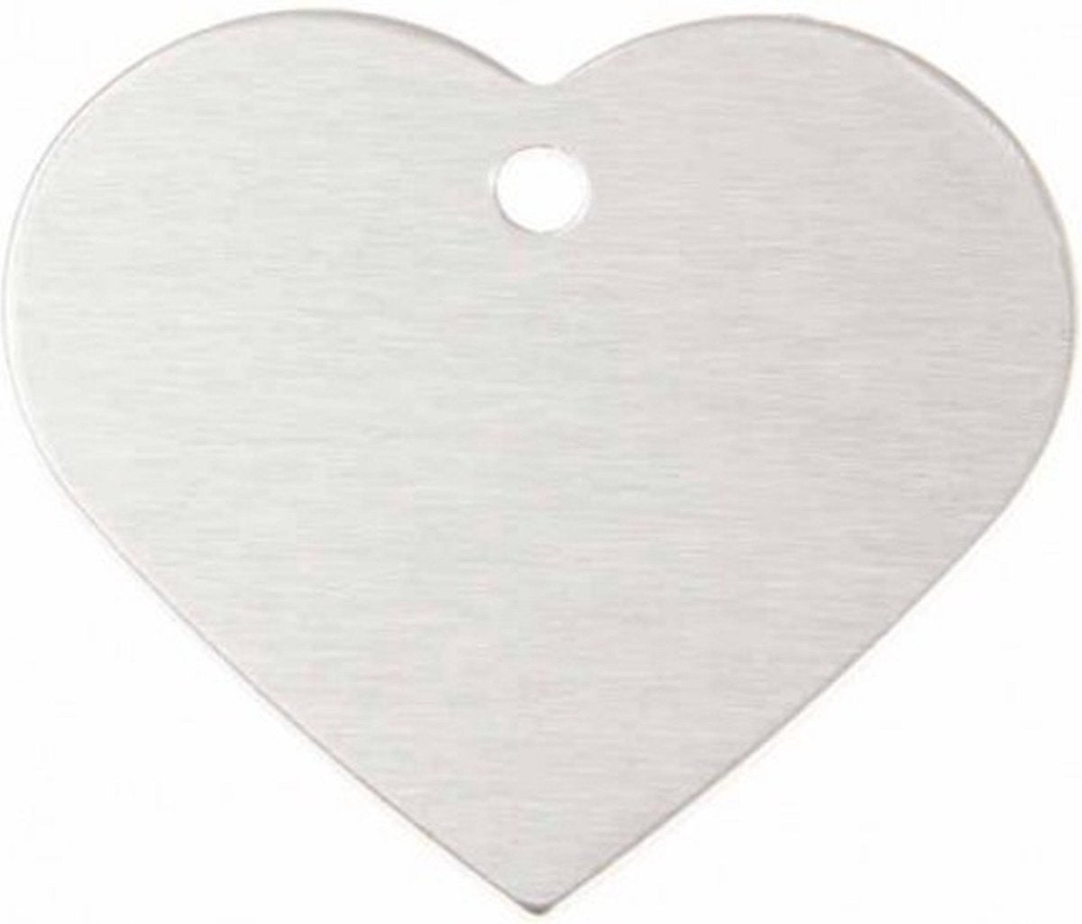 Hondenpenning Hart Groot zilver | 1 zijde graveren | 38x32 mm | Anod.Alu.