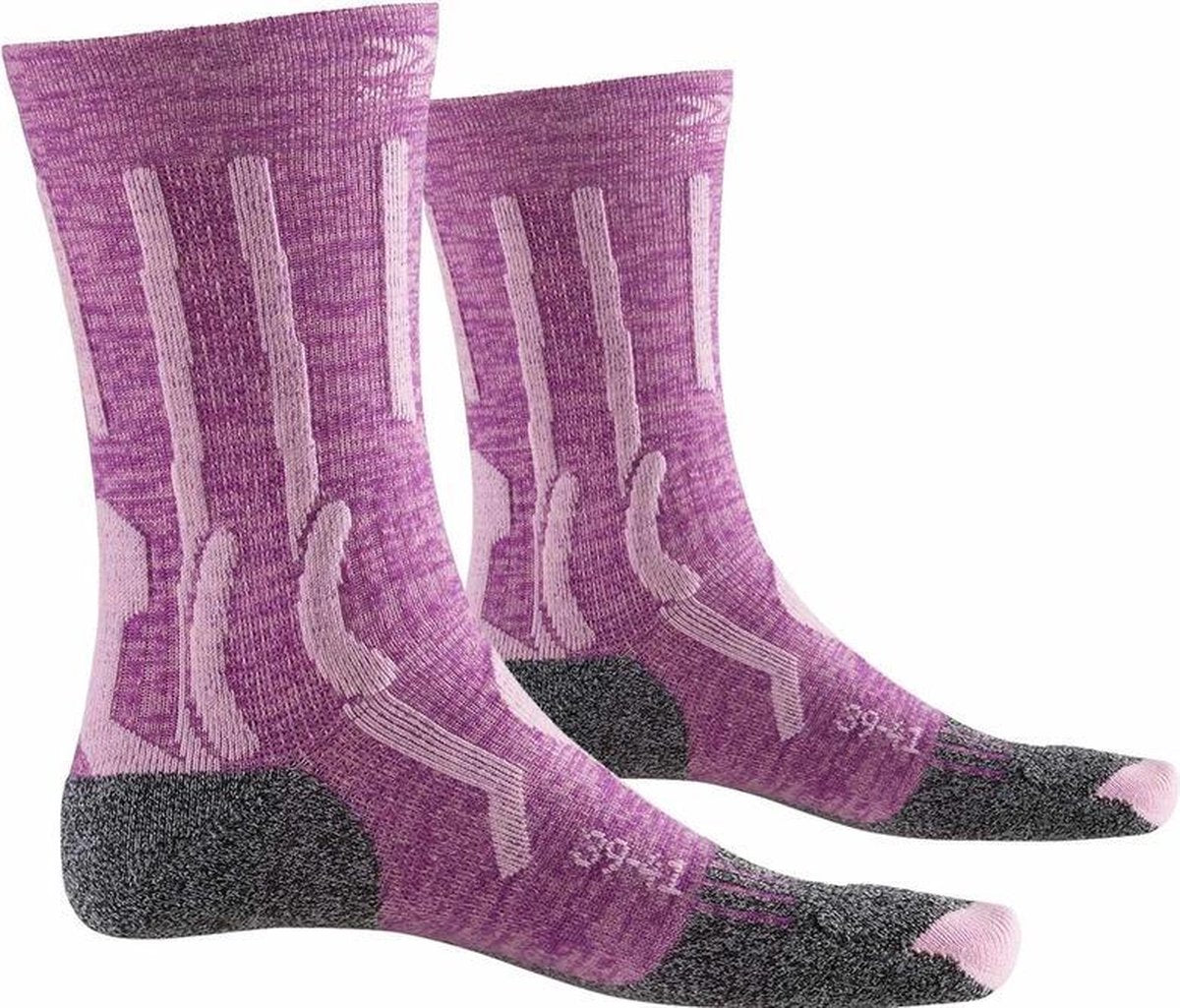 X-socks Wandelsokken Trek X Wol/nylon Paars/grijs Maat 35/36