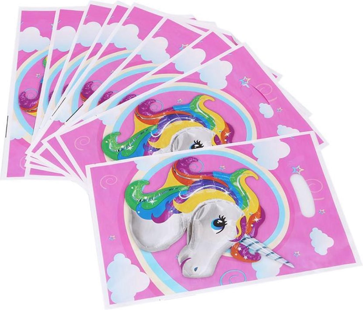 9 stuks Unicorn tractatie zakjes / uideelzakjes