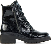Waldlaufer Vrouwen Leer  Veterboots / Laarzen / Damesschoenen 716802 - Zwart - maat 41