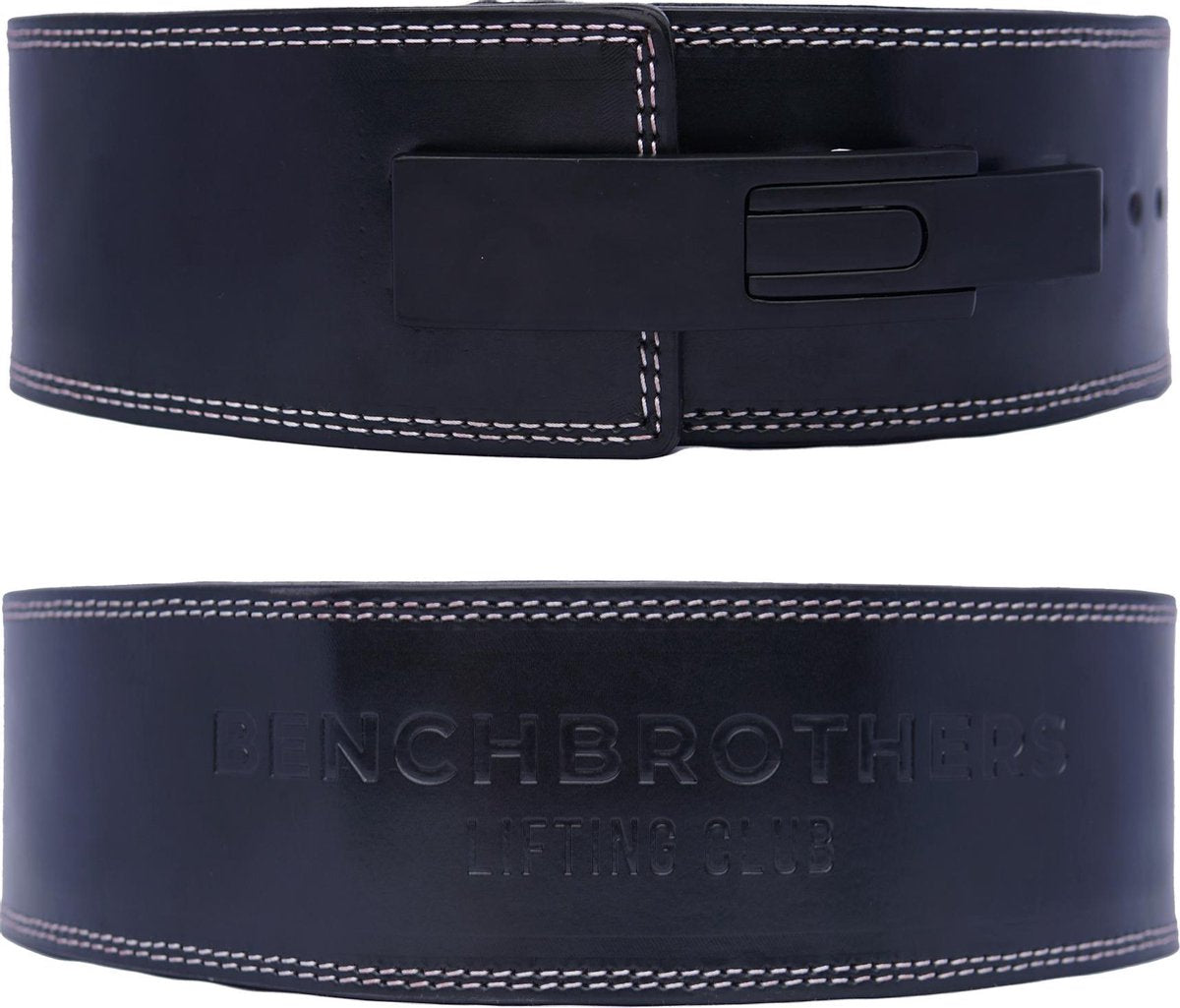 Benchbrothers Powerlifting riem leer - lever belt - powerlifting belt - halter riem - Zwart - M