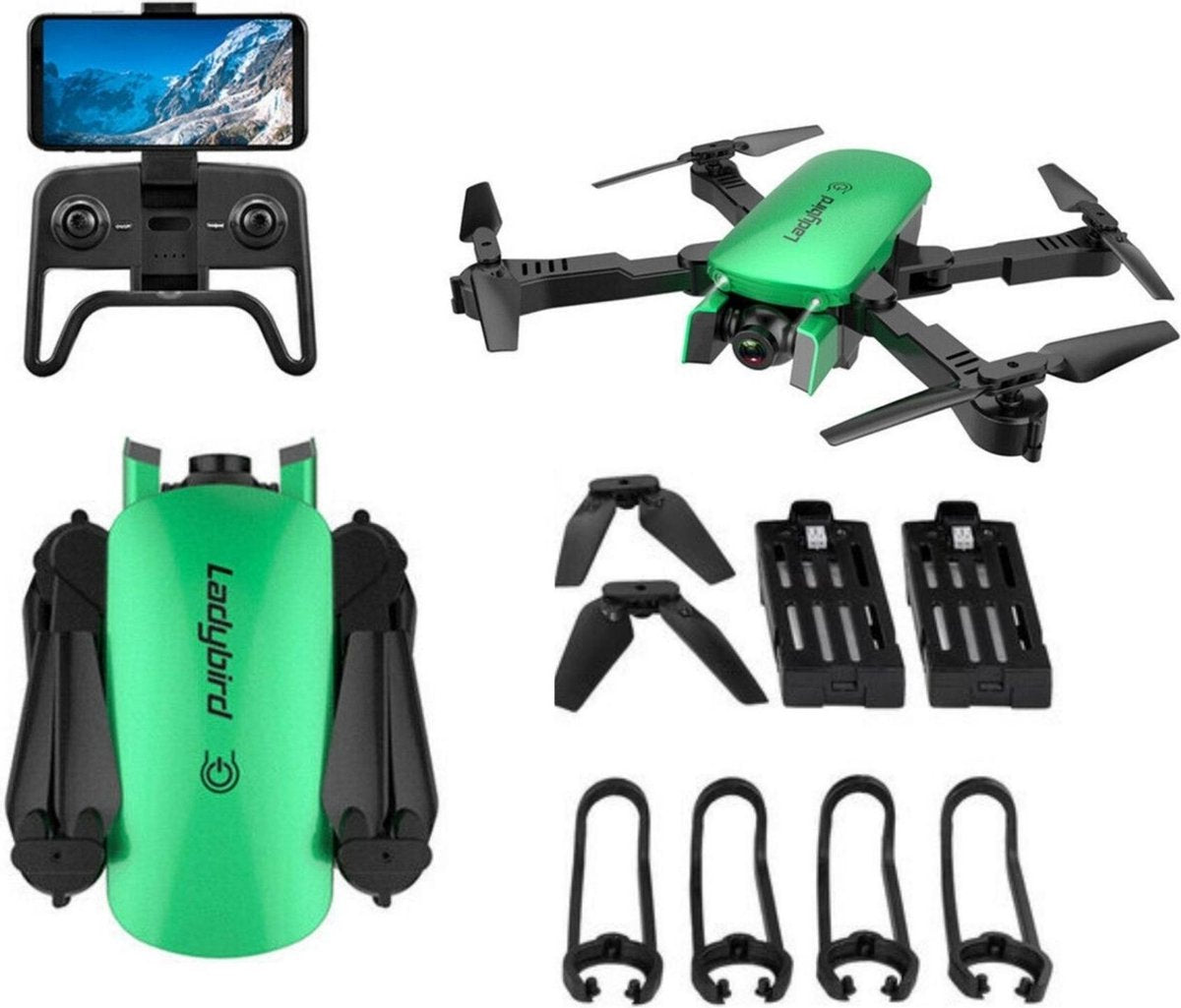 Drone - Groen - 4K DualCamera - 5G WIFI FPV - Mini Drone - Voor Buiten - Inklapbaar - Foto - Video - Extra Accu - Quadcopter-ARODI
