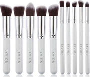 Make-up kwasten Geschenkset 10-delig Synthetisch haar - Wit en Zilver