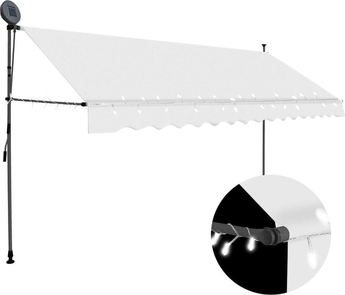 Luifel handmatig uittrekbaar met LED 400 cm cr√®me