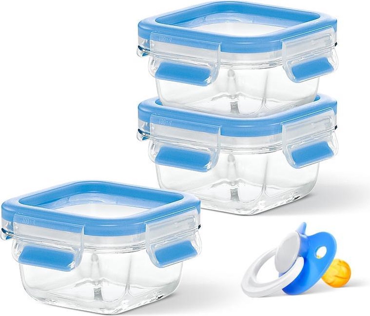 EMSA Clip & Close Glas Set Vierkant 0