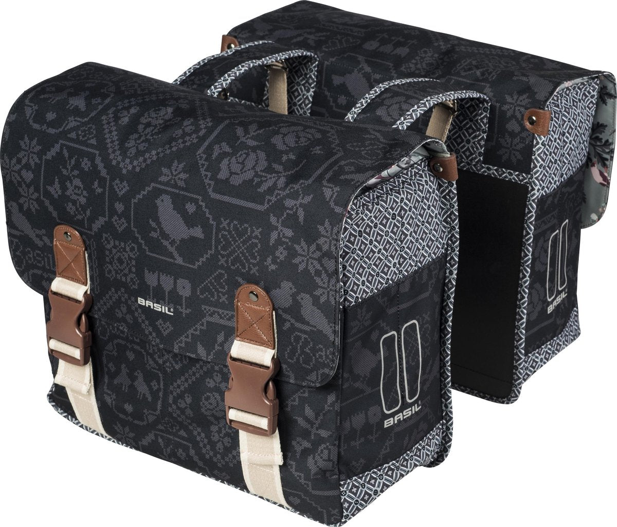 Dubbele fietstas Basil Bohème Carry All - 35 liter - zwart