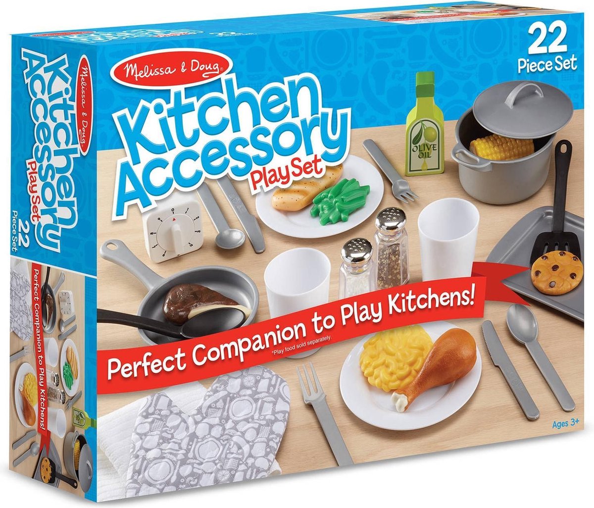 Melissa & Doug - 22 delige speelset met keukenbenodigdheden