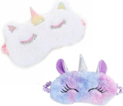 2-pack Unicorn slaapmasker kind - meisjes slaapmasker - reismasker vanaf 5 jaar | Reizen |Pluche Polyester | kinderen accessoires | Goede nachtrust