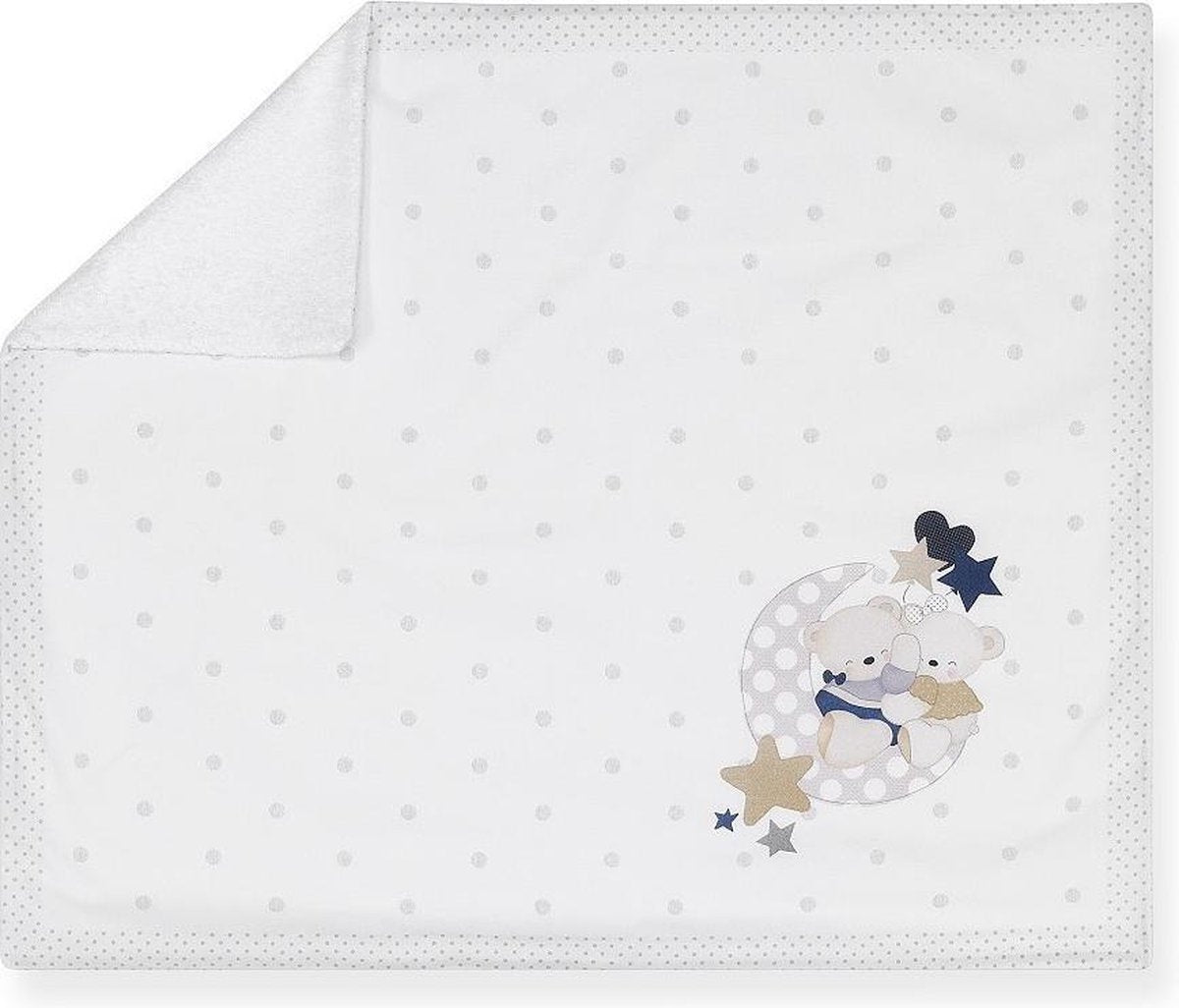 Interbaby Babydeken Beertjes 75 X 65 Cm Katoen Wit/beige