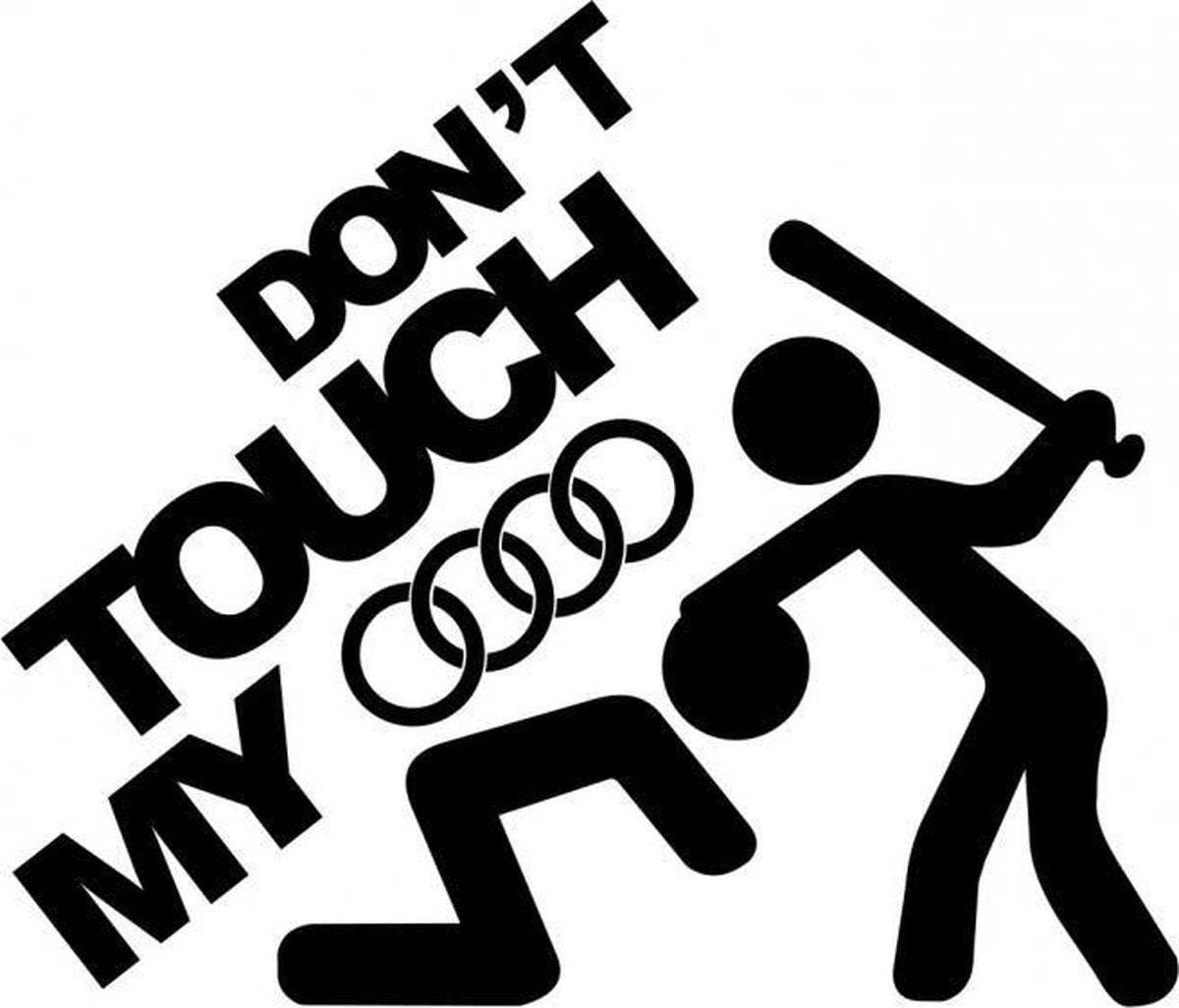 Stickerloods Don't Touch My Car Sticker -autodecal- autoraamsticker-Wit