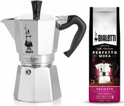 Bialetti Moka Express 6 kops + Bialetti Delicato gemalen koffie 250gr
