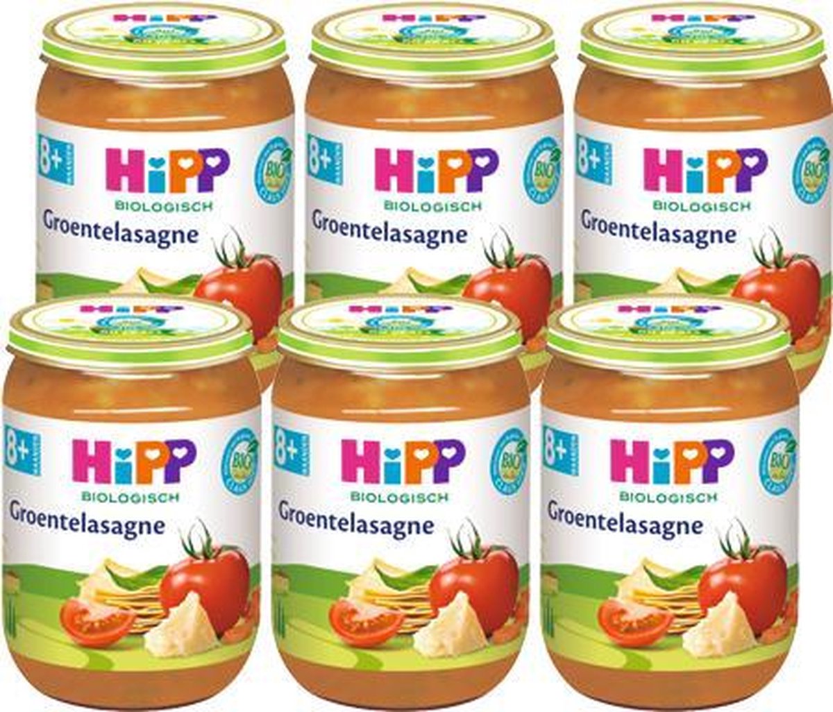 HiPP BIO maaltijd vanaf 8 maanden - (Vegetarisch) Groentelasagne - 6 stuks190gr