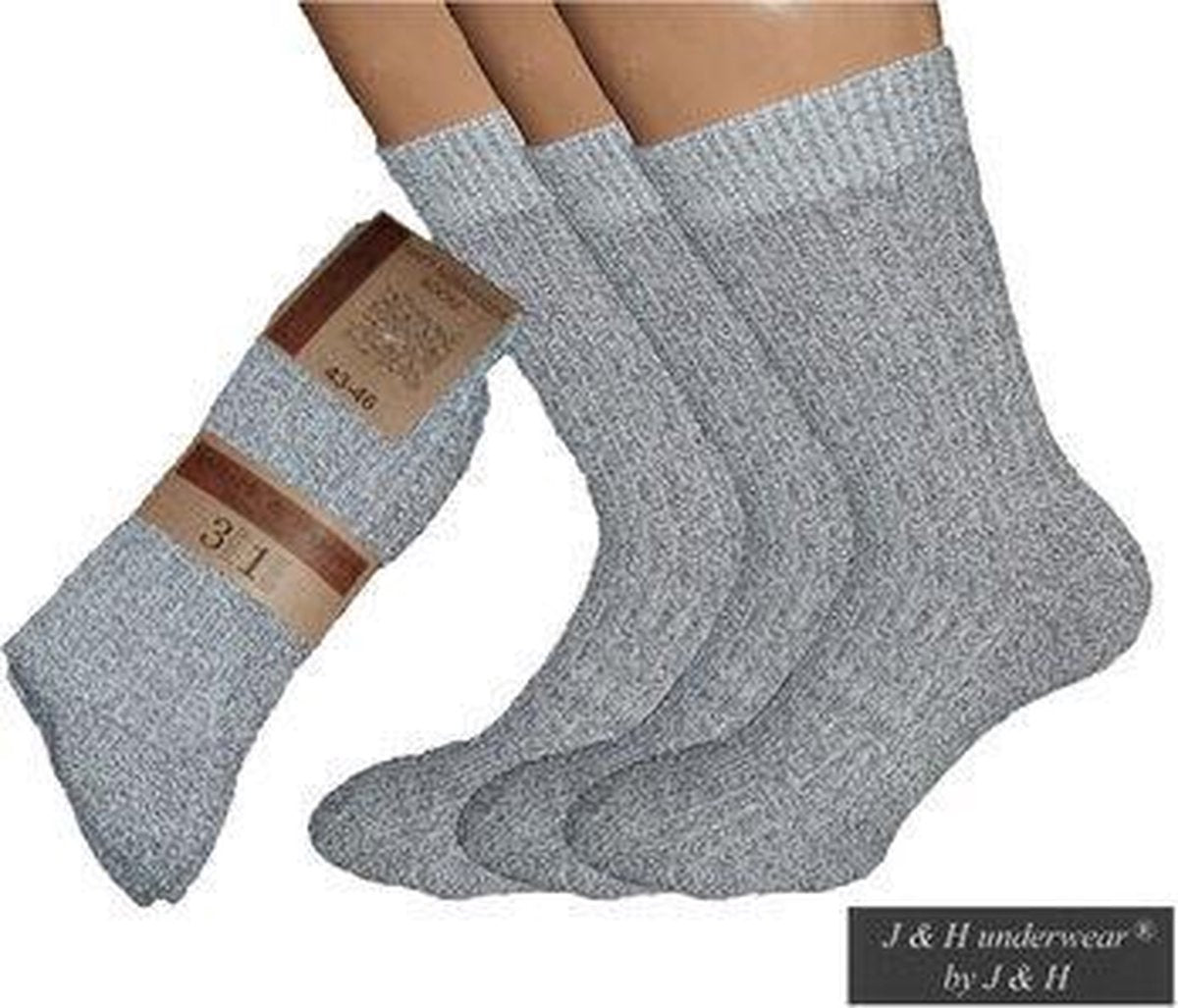Socke / 6 paar Noorse Sokken maat 39-42 / Warme Wintersokken / Kleur: Antraciet Grijs / Sokken Dames Heren - Werksokken