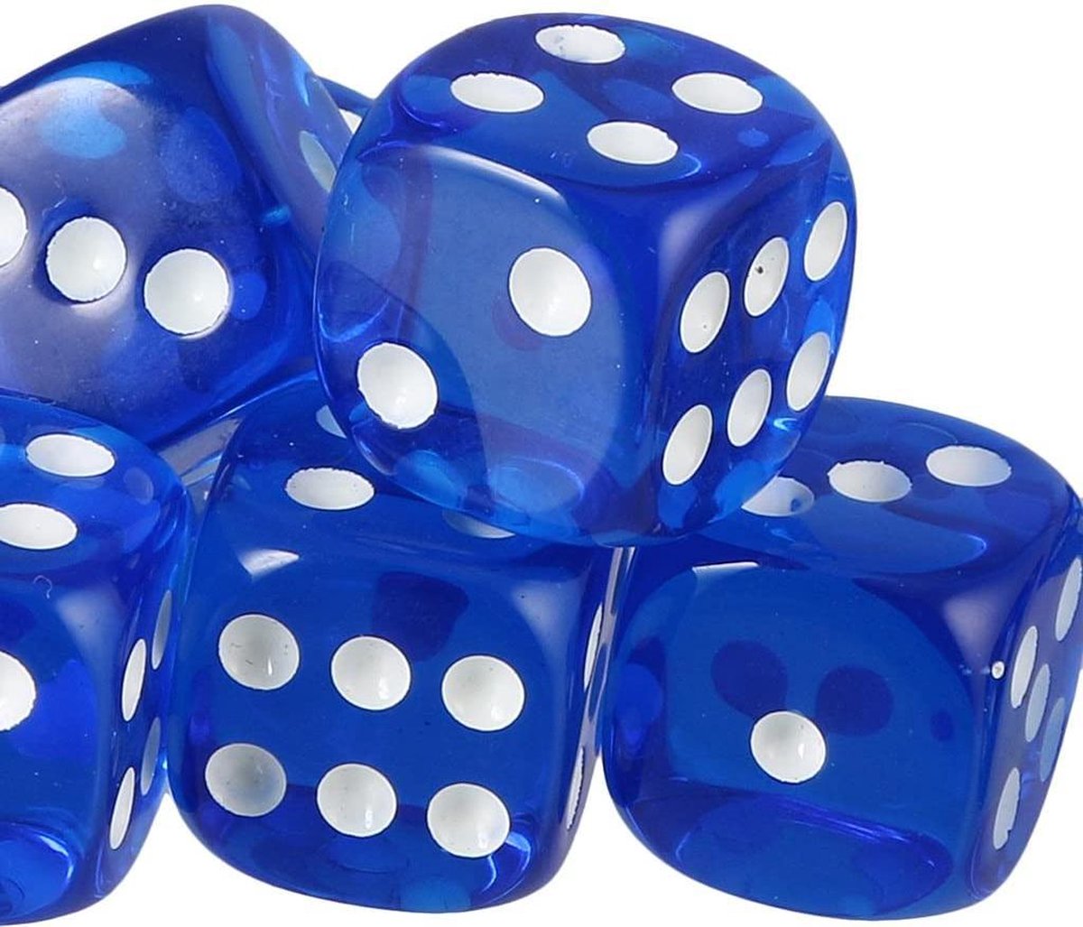 Doodadeals® | Dobbelstenen blauw 6 stuks | Yahtzee