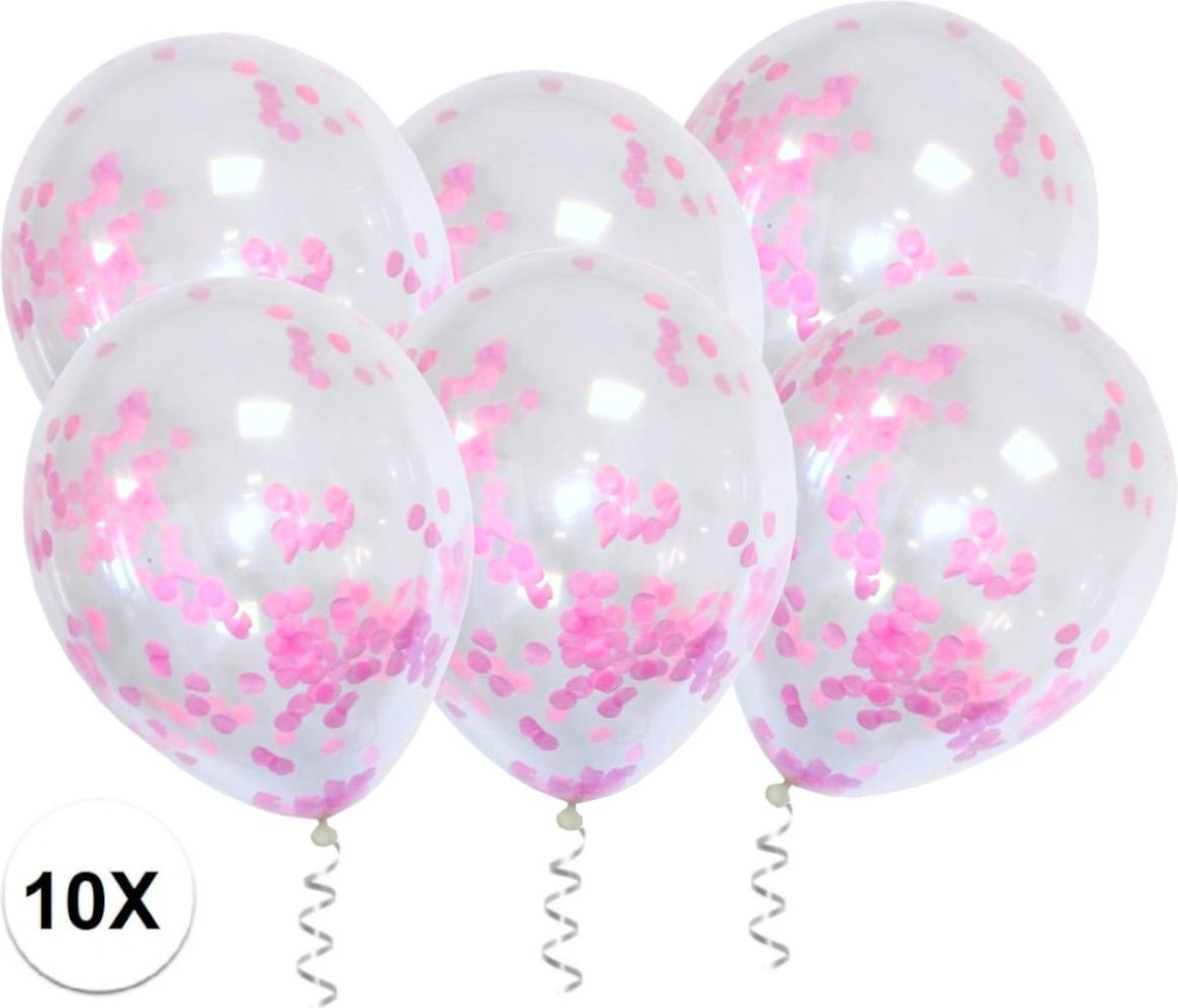 Roze Confetti Ballonnen 10 Stuks Luxe Gender Reveal Versiering Babyshower Verjaardag Blauw Papier Confetti Ballon