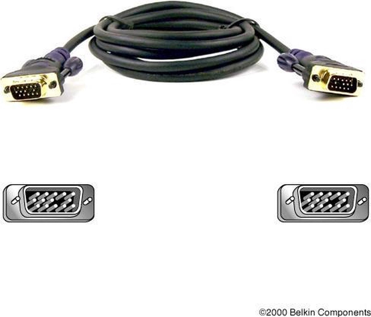 Belkin - VGA (D-Sub) naar VGA (D-Sub) - 5 m - Zwart