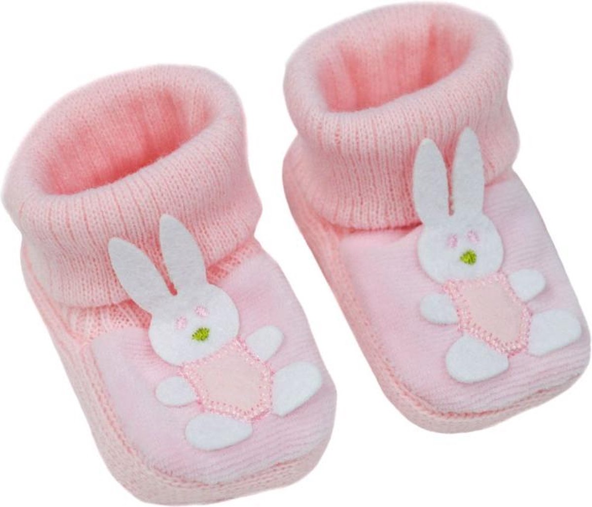 Soft Touch Babyslofjes - Konijn - 0-6 Maanden - Meisjes - Roze