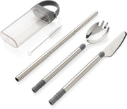 XD Collection  - Pocketformaat reisbestek herbruikbare bestek bestekset on-the-go - Zilver