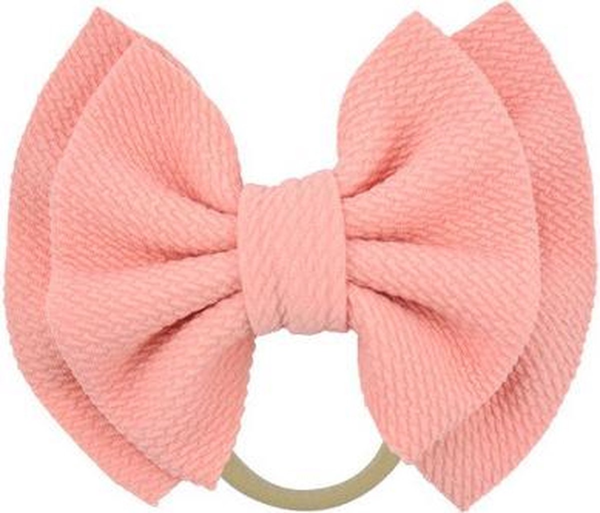Meisjes Haarbandje roze effen strik - baby - dreumes - peuter - kleuter - elastiek groot - 0-5 jaar