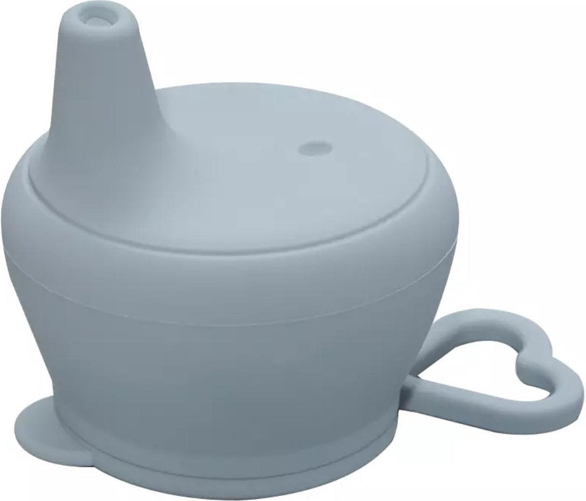 SIIDDS Siliconen sippy cup deksel - anti lek - blauw - sippy cup - geschikt voor (bijna) iedere beker/glas - tuitbeker - baby - dreumes - peuter - BPA-vrij - vaatwasserbestendig