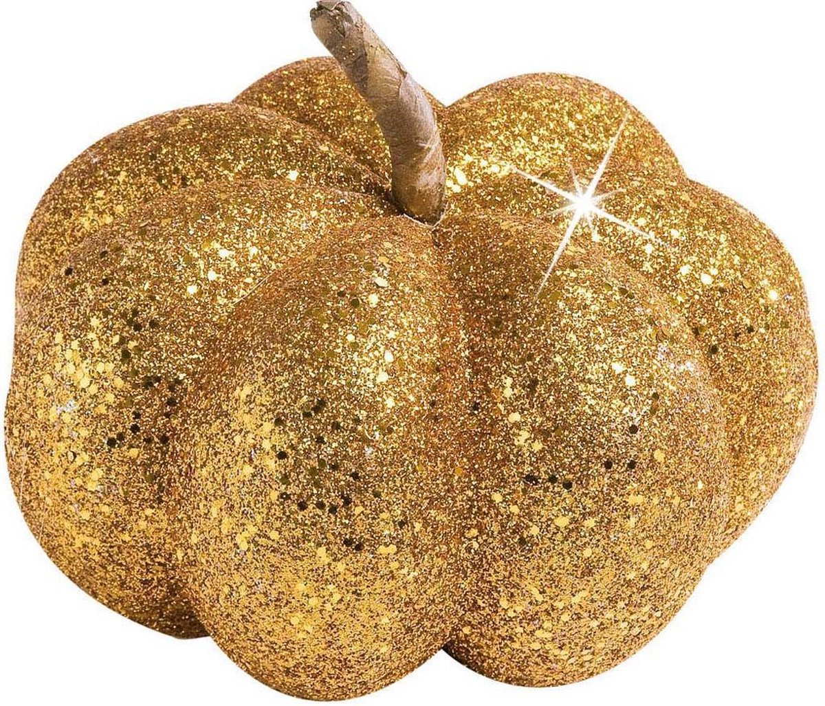 Goudkleurig pompoen versiering Halloween - Feestdecoratievoorwerp