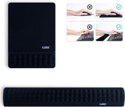 LURK® 2-in-1 Ergonomische muismat polssteun set voor Toetsenbord en Muis – Computer & Laptop – Antislip – Memory Foam – Zwart
