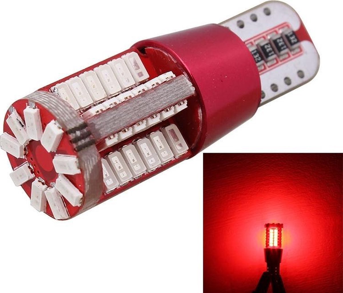 2 STKS T10 5 W 285LM Rood Licht 57 SMD 4014 LED Foutloze Canbus Auto Klaring Licht Lamp