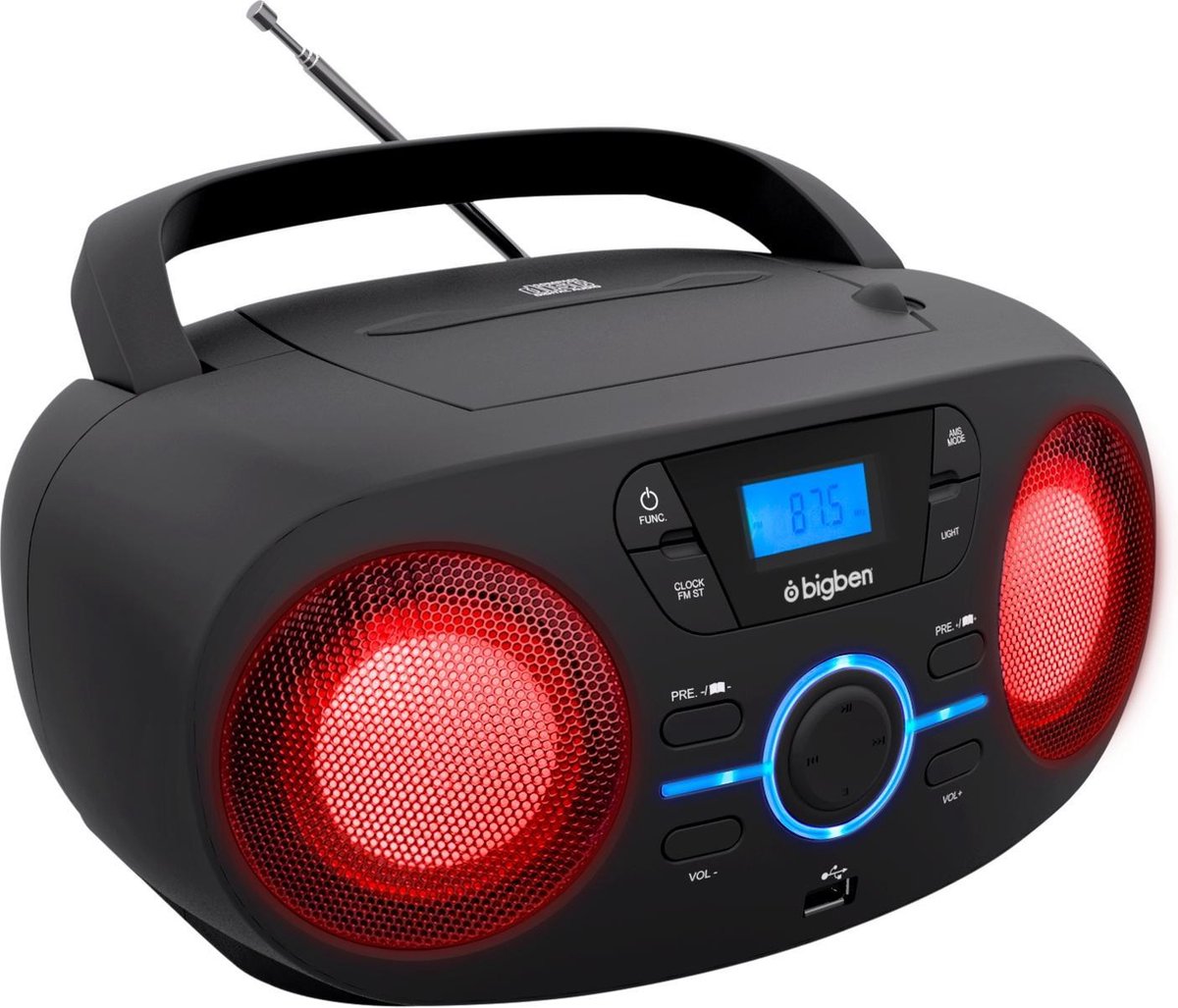 Bigben CD61NUSB - Draagbare Radio & CD-Speler met USB - Zwart