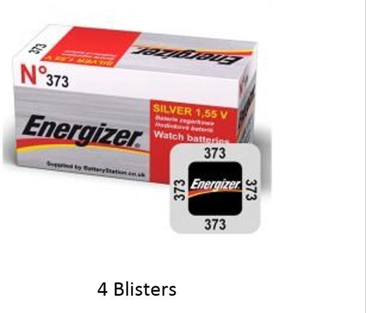 4 stuks (4 blisters a 1 stuk) Energizer 373 LD Knoopcel batterij Zilver-oxide (S) 1