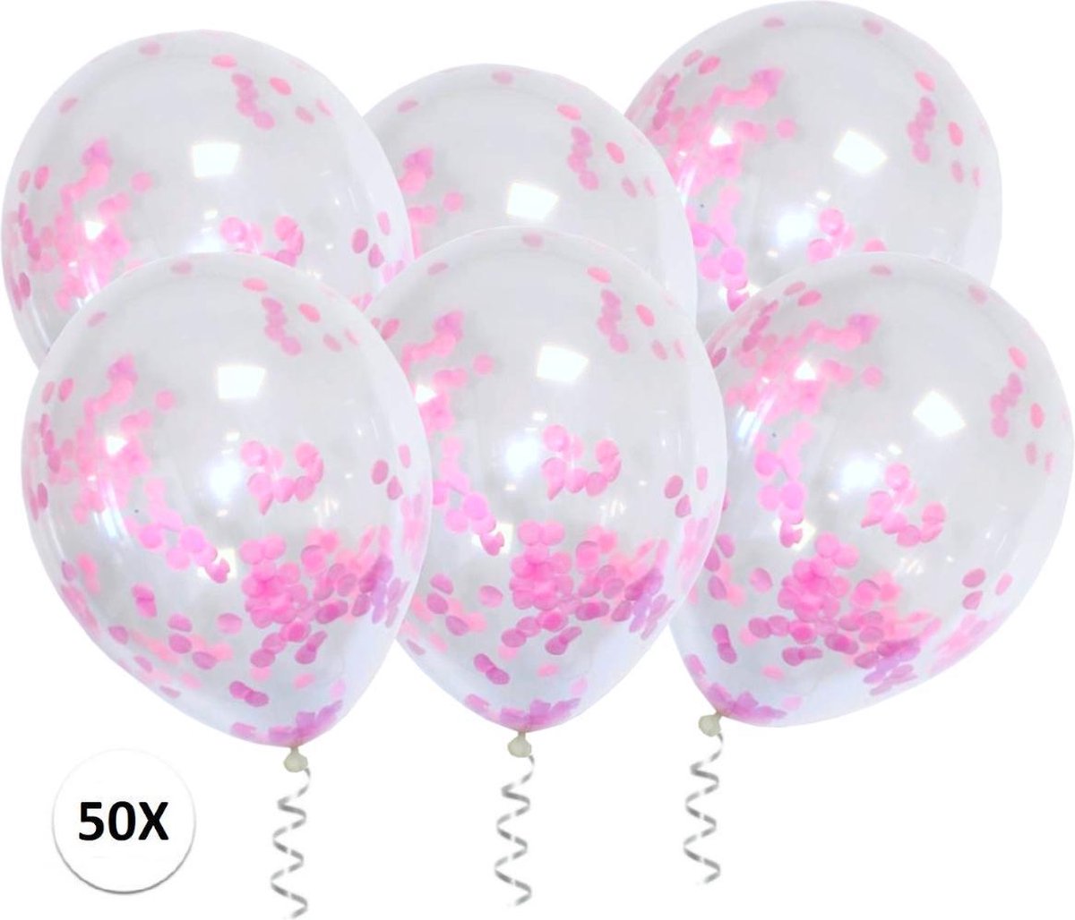 Roze Confetti Ballonnen 50 Stuks Luxe Gender Reveal Versiering Babyshower Verjaardag Blauw Papier Confetti Ballon