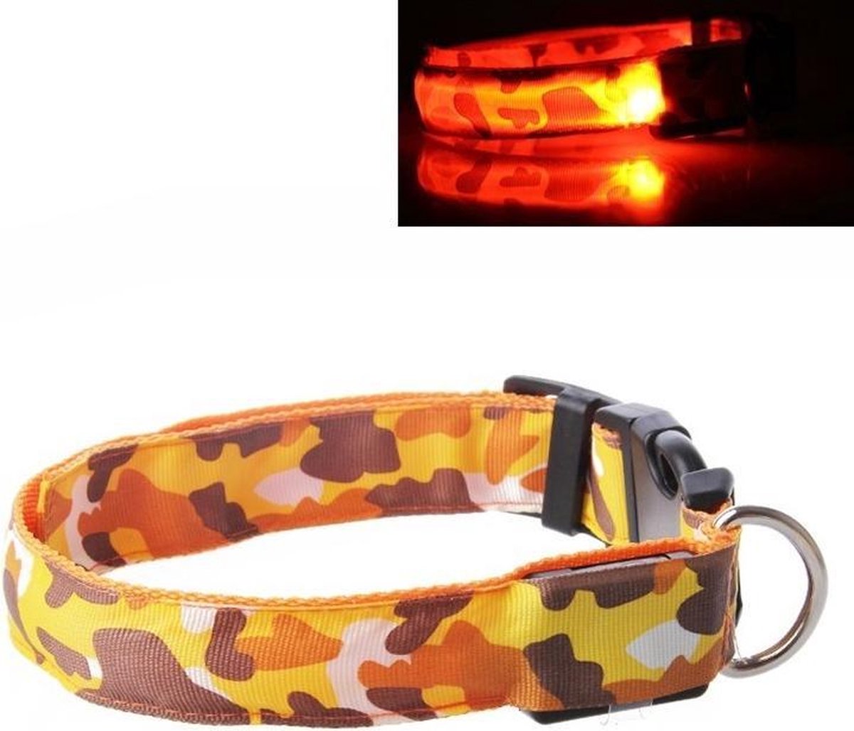 LED Halsband ORANJE maat L