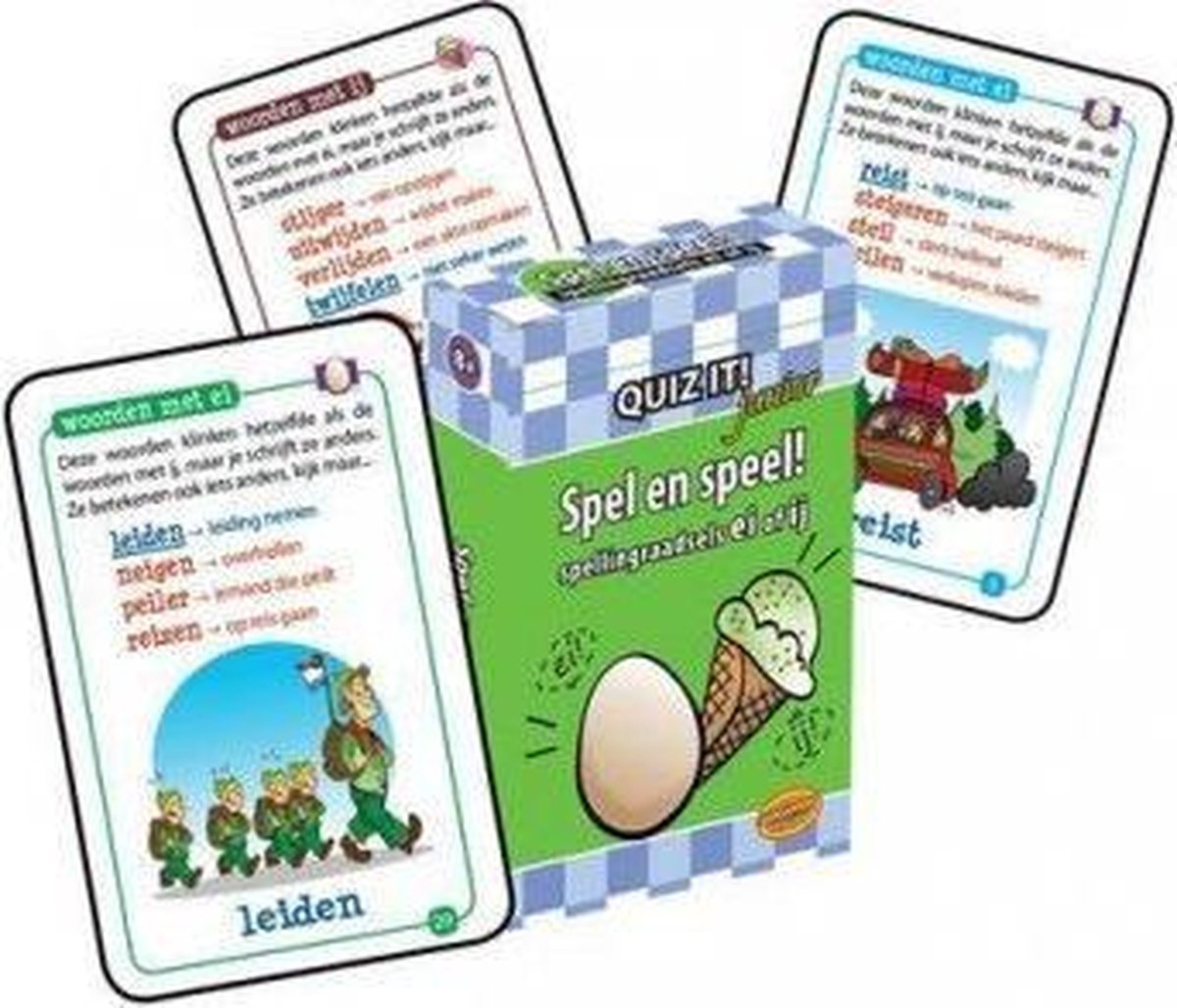 Schoolsupport leerkaarten Quiz it! Spel en speel ei/ij
