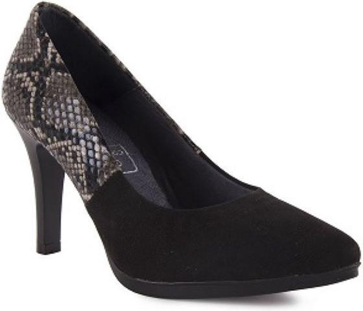 High heels & hoge hakken comfortabel met dierenprint -zwart