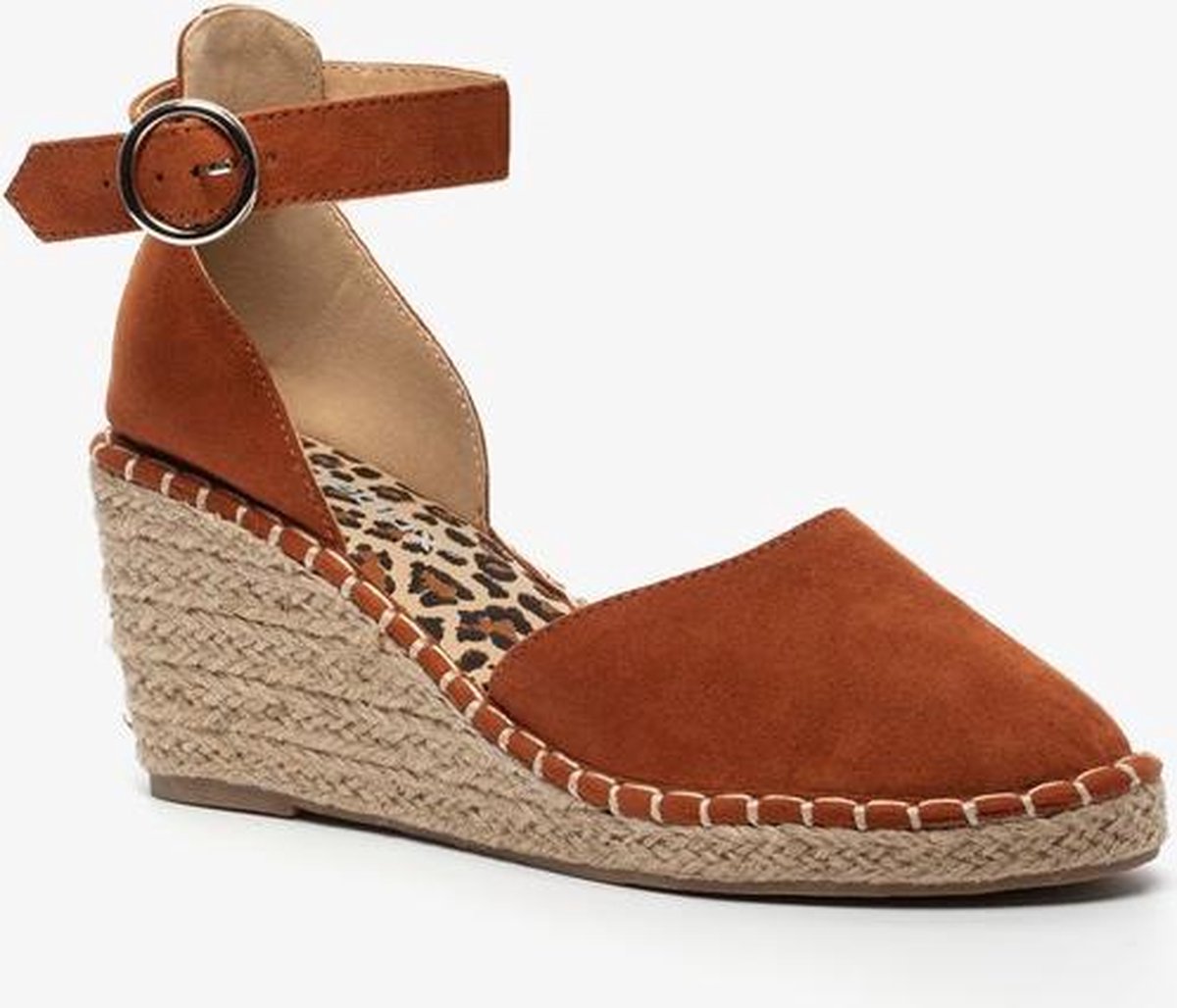 Blue Box dames espadrilles met sleehak - Cognac - Maat 36