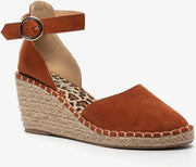 Blue Box dames espadrilles met sleehak - Cognac - Maat 36
