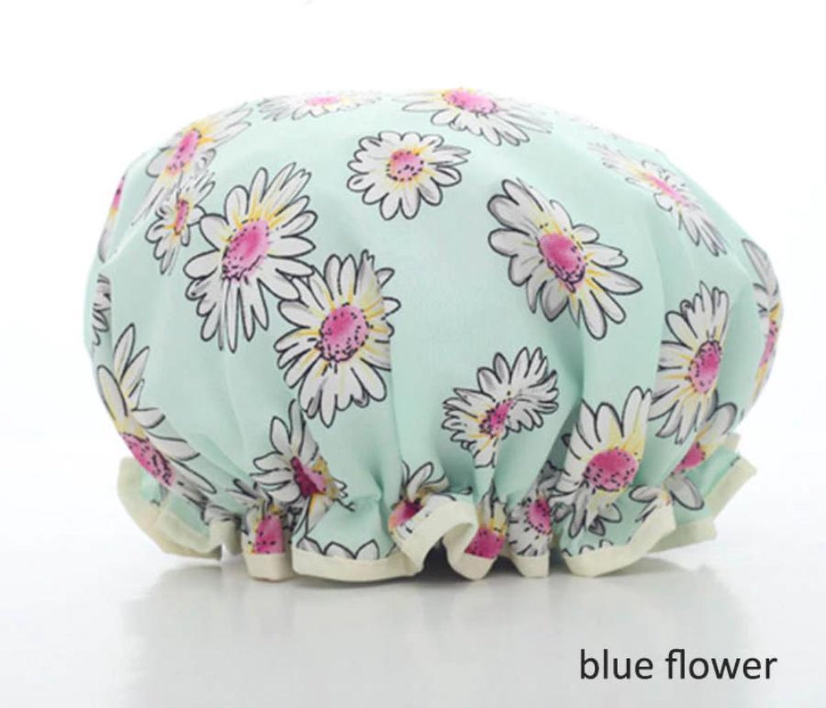 Dikke 1Stuks Douche muts - Shower Cap - Blue Flower - Waterdicht - BadMuts - Dubbele Laag - Douchemuts Haar Cover Bedekking - Vrouwen Benodigdheden DoucheCap Badkamer Accessoires