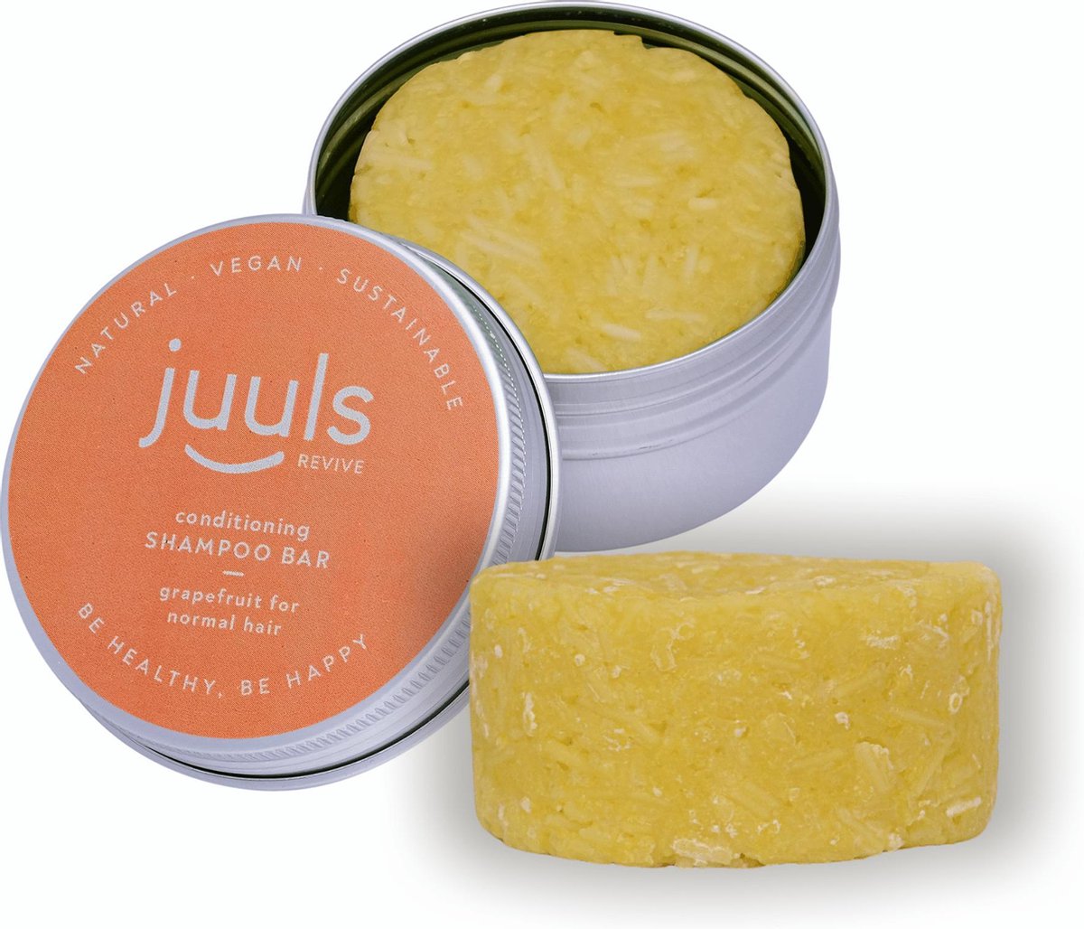 Juuls Vegan Care - 2 x Grapefruit  Shampoo Bar + 1 Blik - Vitamine C voor Haargroei - Zonder Sulfaten - 2 x 75 gr