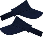 4x stuks navy blauwe zonneklep voor volwassenen - Katoenen verstelbare navy blauwe zonnekleppen