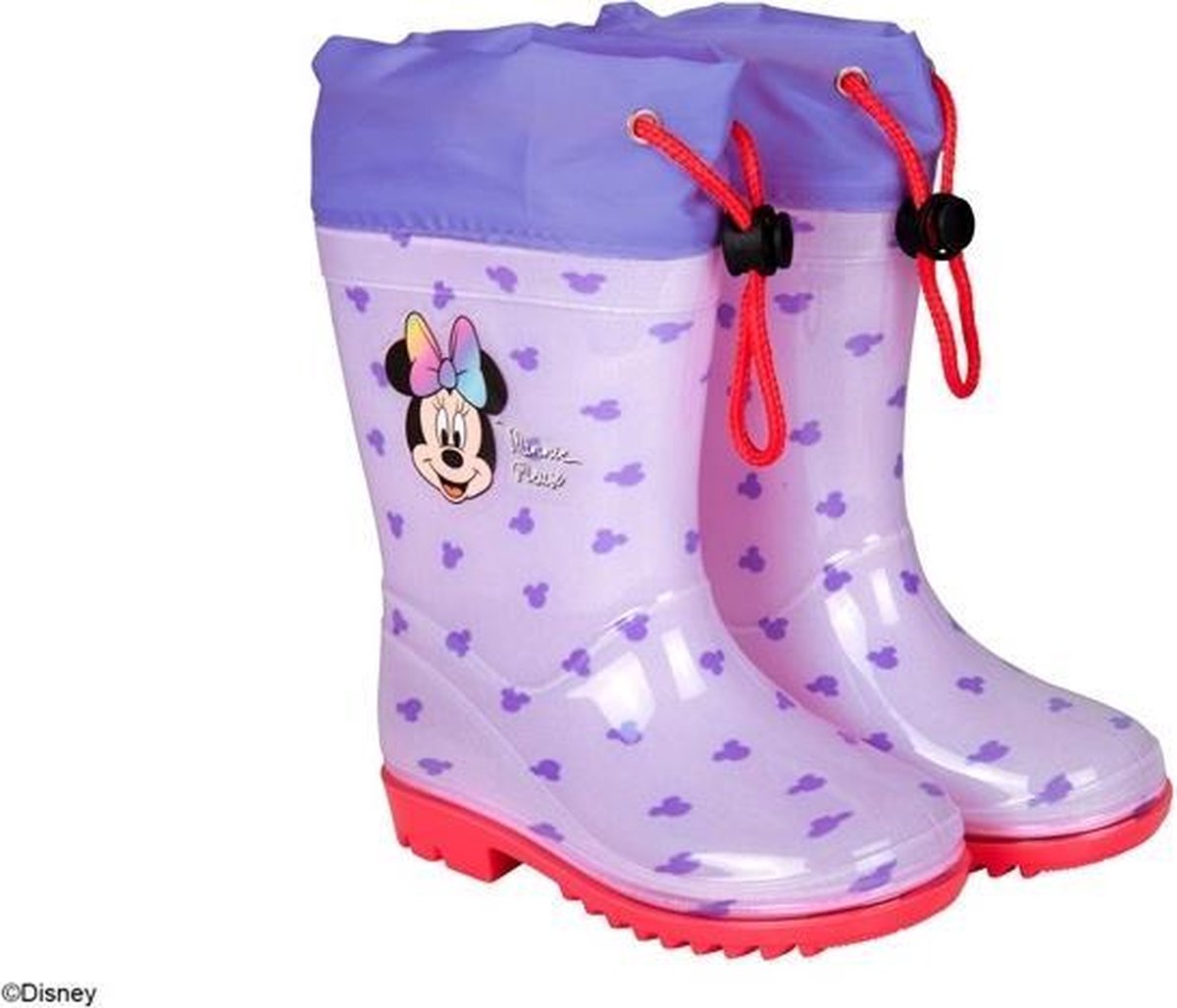 Perletti Regenlaarzen Minnie Mouse Junior Rubber Paars Maat 28/29