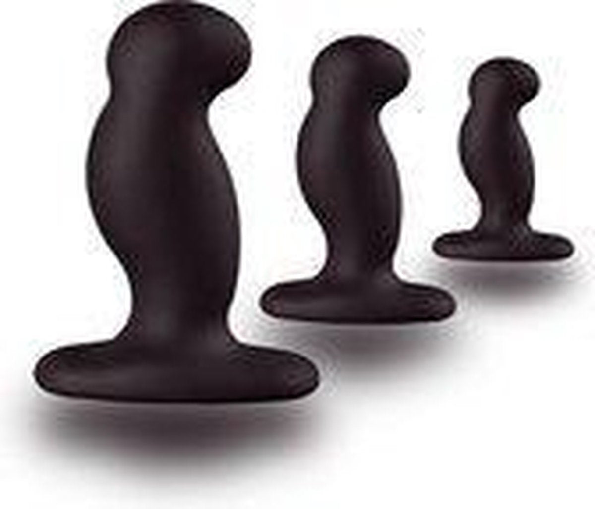 ANAL STARTER KIT 3 Solid Sillicone Anal Plugs - Black