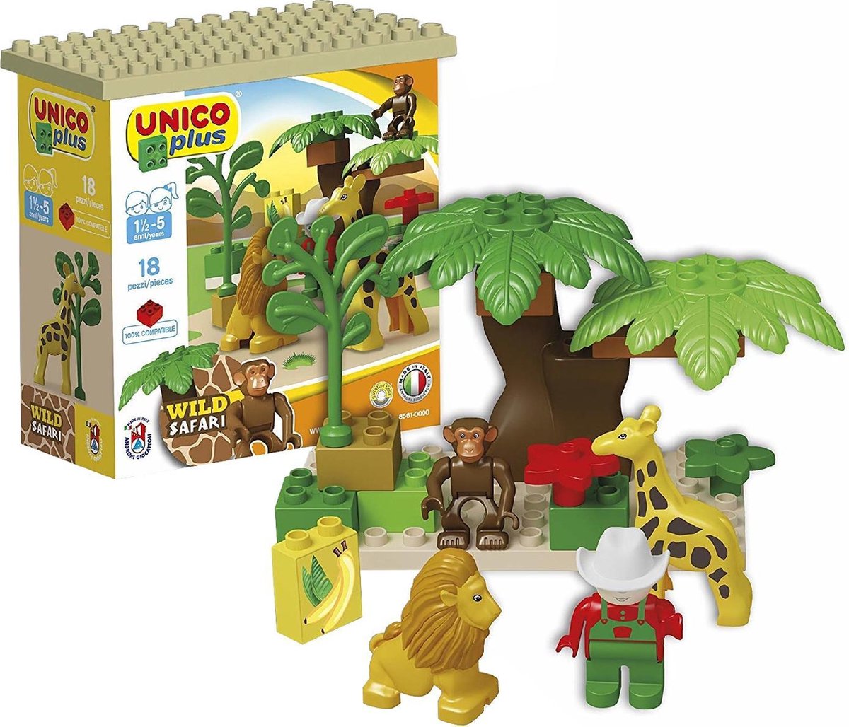 Unico Bouwblokken Safari 18-delig