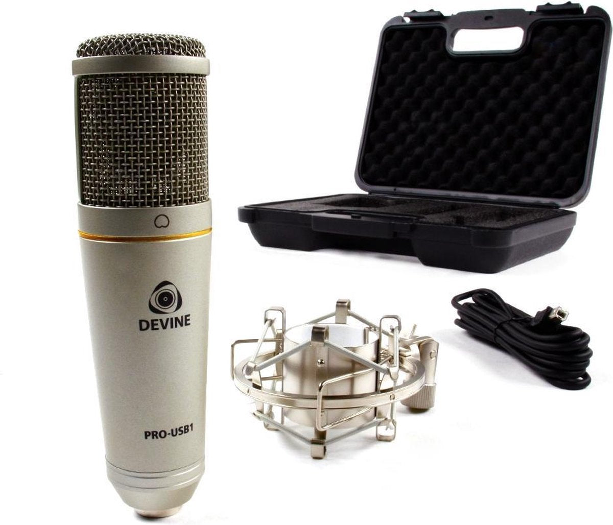 De Devine Pro-USB1 microfoon is ideaal voor diegene die vocalen of instrumenten wenst op te nemen met een enkele microfoon